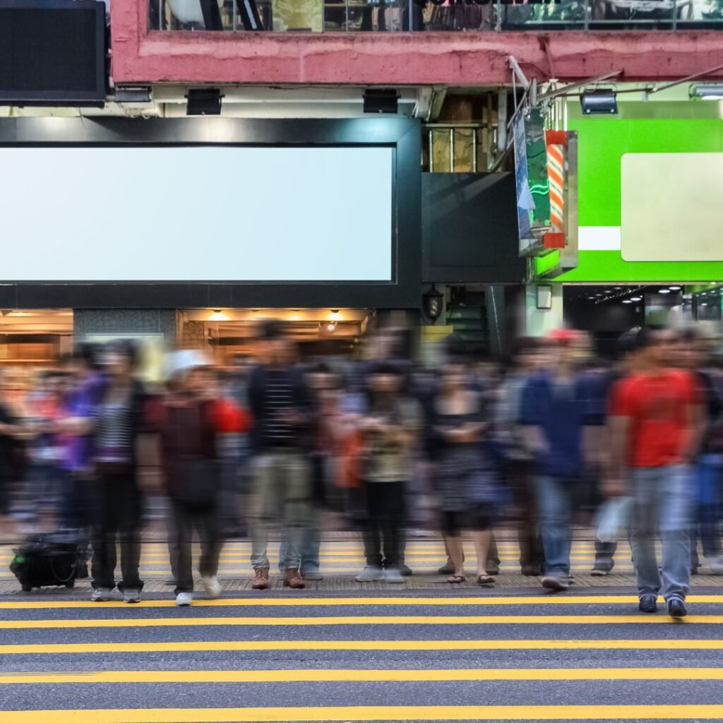 sidewalk street view of hong kong